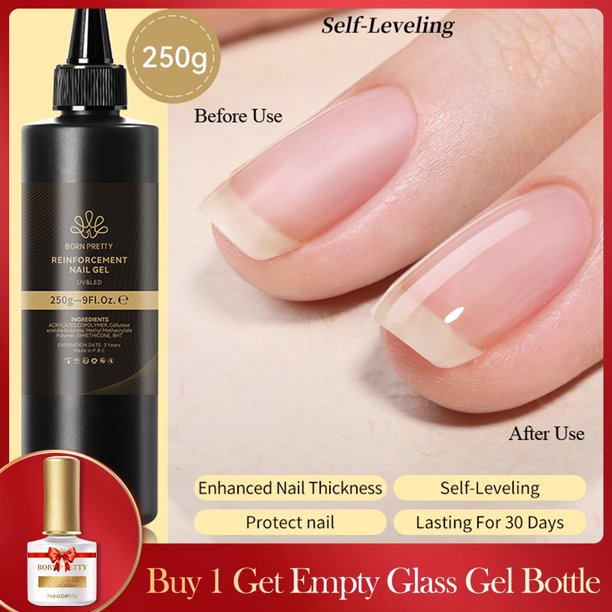 BORN PRETTY Clear 225g Jelly Extension Esmalte de uñas en gel camuflaje blanco lechoso Gel duro acrílico Nail Art Vernis semipermanente