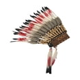 thumbnail image 3 of Chief Indian Feather Feather Stardress Decorative Cosplay Headwear para el rendimiento del escenario Rojo gris, 3 of 8