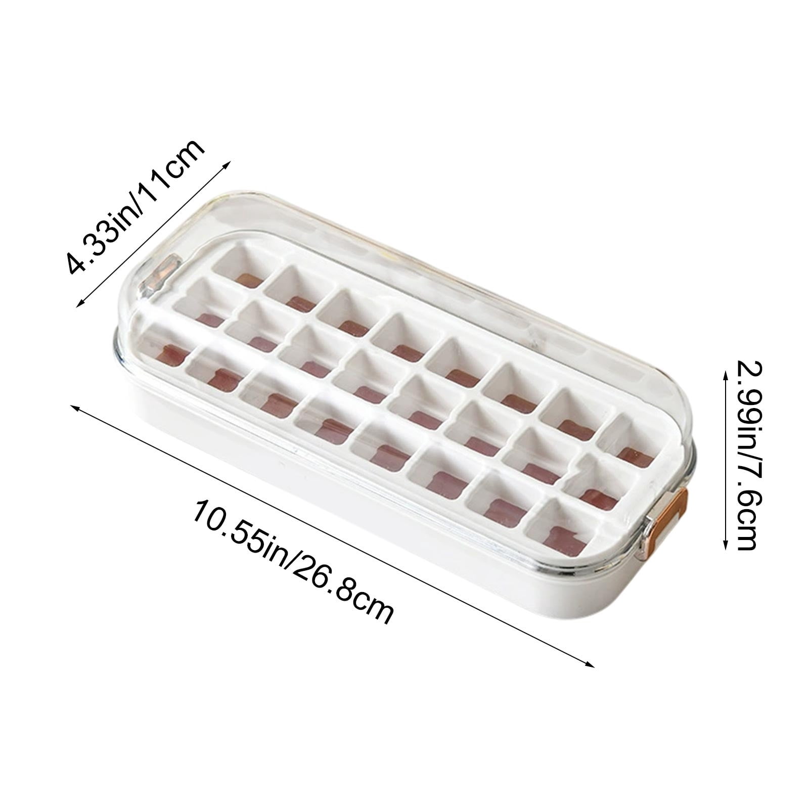 Werulen 2Pcs Press Type Ice Making Mold, One Click Release Ice Tray, Home Kitchen Ice Making Tray, Cold Drinks Freezer Storage Container, Freezer Ice Making Container, Ice Storage Box, Kitchen Ice