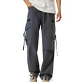 thumbnail image 3 of Men's Cargo Pants Trend Loose Straight Casual Sweatpants for Everyday Use, 3 of 3