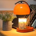 thumbnail image 1 of Lámpara calentadora de velas FCTWAKS de cristal naranja de mediados de siglo con temporizador, 1 of 8