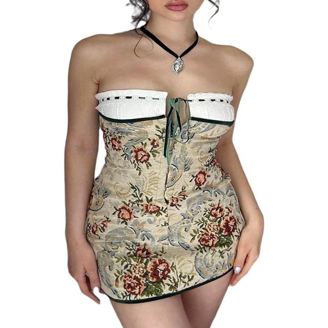 Femmes Bustier Bodycon Dos Nu Mini Tube Robe Été Courte Bandeau Robes Plage