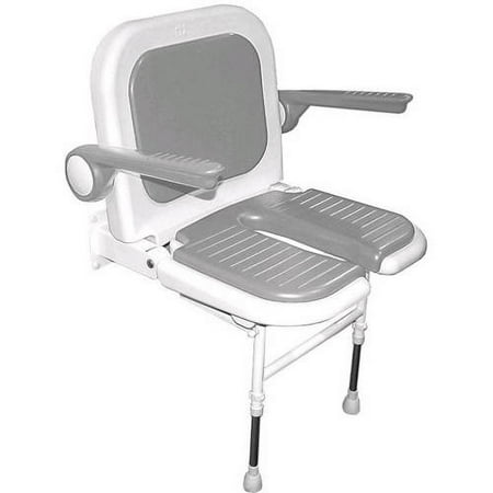 ARC DS4260-GR Deluxe Standard U-Shaped Seat with Back and Arms, Grey