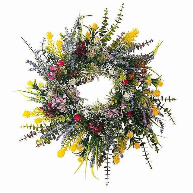 Spring Wreaths for Front Door 18in Outside Welcome Summer Flowers Weatherproof Greenery All Seasons