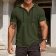 thumbnail image 2 of Men's Slim Fit Short Sleeve Button-Up T-Shirt Lightweight Casual Wear for Daily Use and Relaxation Mens T-Shirts In Outdoor No Sleeves with Pocket Pack, 2 of 5