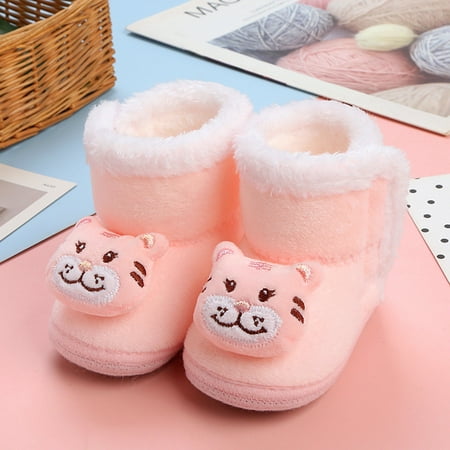 

Baby Boots Toddler Shoes Fleece Warm Booties Shoes Fashion Printing Non Slip Breathable Boots