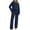 Dark Blue, variant on Busydd Two Piece Sets for Women Winter Warm Fleece Sweatsuits Solid Color Crewneck Sweatshirts and Elastic Waist Drawstring Sweatpants Vacation Outfits Casual Comfy Track Suits XS-5XL