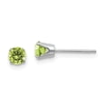 thumbnail image 1 of 14K White Gold 4mm Peridot Stud Earrings, 1 of 2