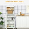 thumbnail image 3 of HOMCOM 63" Small Buffet with Hutch, 4-Door Kitchen Pantry, Freestanding Storage Cabinet with Adjustable Shelf for Dining Room, Living Room, White, 3 of 9
