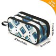 thumbnail image 4 of FORMRS Pencil Case with 3 Compartments Zipper Pouch, Elementary School Level and up, Green Geometric Pattern, 4 of 8