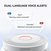 SITERWELL Hardwired Interconnected Smoke and Carbon Monoxide Detector, 10 Year Product Life Alarm Smoke Carbon Monoxide Detector with 2 AA Batteries Back Up, Smoke and CO Detector Voice Alert,1 Pack