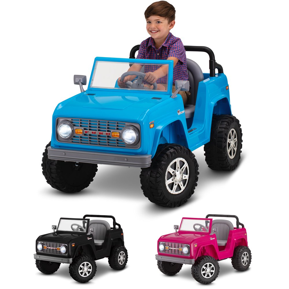 Classic Ford Bronco, 6Volt RideOn Toy by Kid Trax, ages 3 to 5, blue