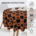 thumbnail image 2 of Halloween Tablecloth Black and Orange Checkered Cat Pumpkin Tablecloth Washable Reusable Round Tablecloth 60 Inch, for Halloween Party Holiday Dinner Kitchen Dining Table Decor, 2 of 6