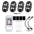 thumbnail image 1 of 4PCS Wireless LED Strobe Lights for Car, Motorcycle, Drone, Bike - RGB Warning Lights, Remote Control, Multi-Mode Flashing, Ideal for Trailers & Aircraft (Moto Glow Up), 1 of 4