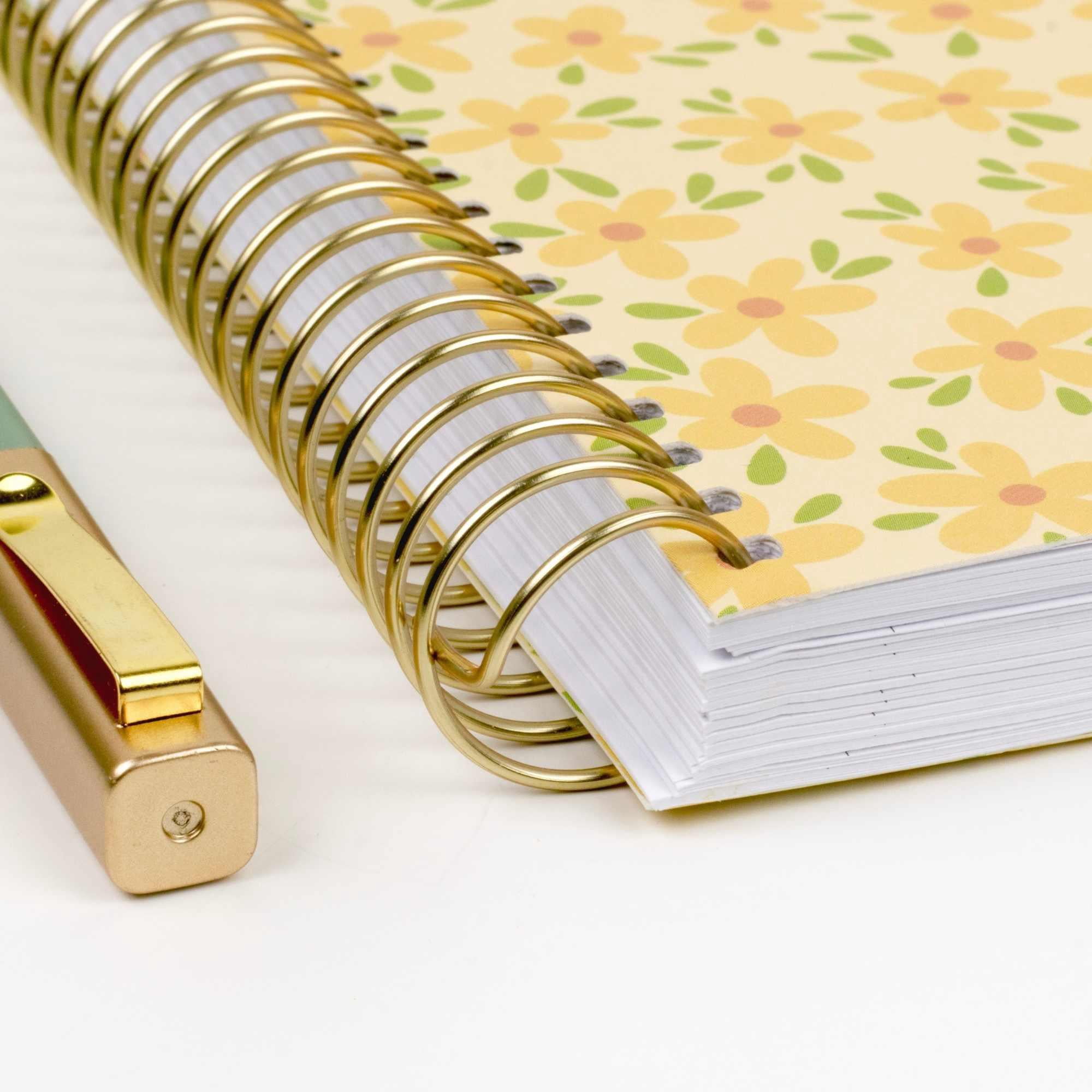 bloom daily planners 2026-2027 Academic Planner, 13 Month Monthly & Weekly Soft Cover, 5.5" x 8.25", Stickers Included, Butter Yellow Daisies