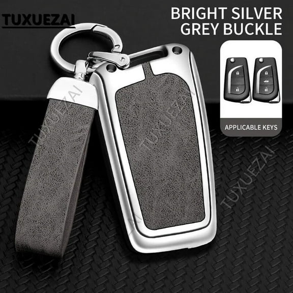 Zinc alloy leather Car Key Cover For Toyota C 2/3 buttons key case CHR C-HR Prado Camry Avalon Prius Corolla RAV4 Avalon