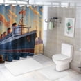 thumbnail image 7 of Orinice  Cruise Ship Shower Curtain Retro Nautical Sailboat Ocean Coastal Natural Scenery Adventure Polyester Fabric Bathroom Decor Curtains Set with Hook 36x72, 7 of 7