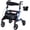Blue, variant on Lightweight All Terrain Rollator Walker for Elderly, Foldable Walking Aid with 17 Inch Big Seat, Height Adjustable Frame & Anti-Slip Rubber Wheels, 350 Lbs Weight Bearing Grey