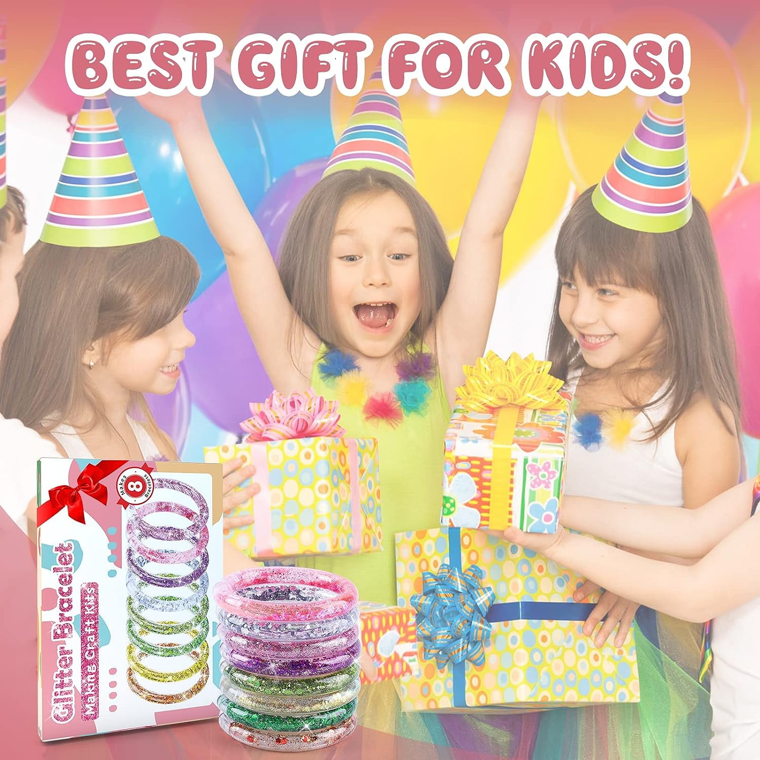 Glitter Water Bracelet Making Kits for Girls, Gifts for 6 7 8 9 10 Year Old  Girl, Craft Kit for Girls Ages 5-12, Jewelry Making Kits as Birthday