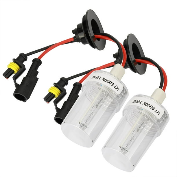 2 bombillas de repuesto para faros delanteros de xenón de coche, 100 W, H7, 6000 K, alto brillo