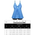 thumbnail image 2 of Zenbriele Plus Size 2-Piece Bathing Suits for Women Tummy Control Knotted Front Ruffle Tankini Swimsuit, 2 of 12