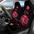 thumbnail image 3 of Pzuqiu Car Seat Covers Full Set Easy to Install Polyester, Compatible with Auto Seats SUV Seats, for Truck Cars, Rose, 3 of 10