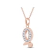 thumbnail image 6 of Round Cut Lab Created Moissanite Diamond Initial Letter"Q" Pendant Necklace In 14k Rose Gold Over Sterling Silver 18" Chain(G-H Color,VVS1 Clarity,0.20 Cttw), 6 of 7