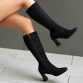 thumbnail image 4 of Mostsola Knee High Boots Women Heel Zip up Suede Fall Boots for Women 2025 Mid Calf Boots, 4 of 7