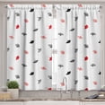 thumbnail image 2 of Ambesonne Leaf Valance & Curtain, Orange Warm Ginkgo Leaves, 55"x45", White Black Orange, 2 of 6