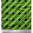 thumbnail image 1 of Soimoi Green polyester Crepe Fabric Diagonal Stripe Print Fabric by Yard 52 Inch Wide, 1 of 5