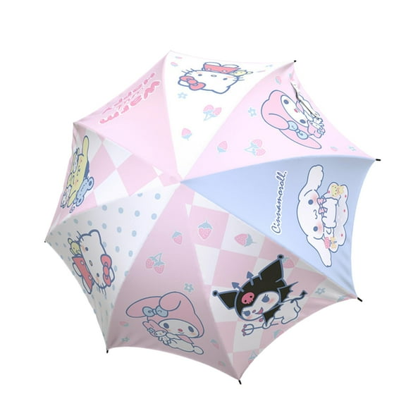 Cartoon Kitty Umbrellas, Auto Open Close Glue Coating Sun Umbrella, Waterproof & UV Protection Compact Folding Umbrellas, Windproof Travel Portable Parasols Umbrellas for Girls and Women