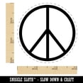 thumbnail image 2 of Peace Sign Self-Inking Rubber Stamp Ink Stamper - Brown Ink - Small 3/4 Inch, 2 of 7