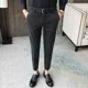 thumbnail image 4 of 9 pantalones de verano recortados para hombre, pantalones de traje rectos de talla grande para hombre, ropa clásica barata, tela de estilo coreano de lujo 2024, 4 of 5