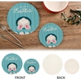 thumbnail image 3 of SKYSONIC 2 pcs Easter Rabbit Egg Blue Pot Holders Trivets, Heat Resistant Trivets,Ute Bunny Spring Colorful Cotton Thread Weave Mats for Hot Pads Pans Pot Bowl Teapot, 3 of 7