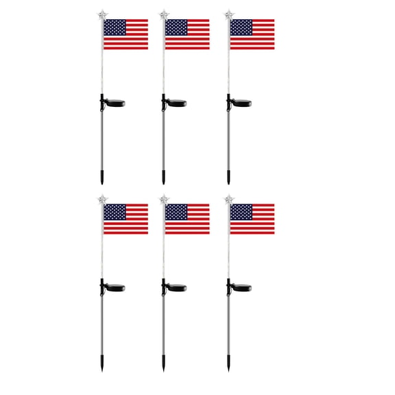 Memorial Day Saving!4th of July Decorations, Independence Day Decorations Flag Lights Solar Powered Floor Lamps