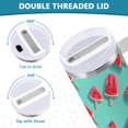 thumbnail image 5 of 40 oz Tumbler With Handle Stainless Steel Insulated Tumbler With Lid for Car Cup Holder Watermelon Popsicle Pattern, 5 of 9