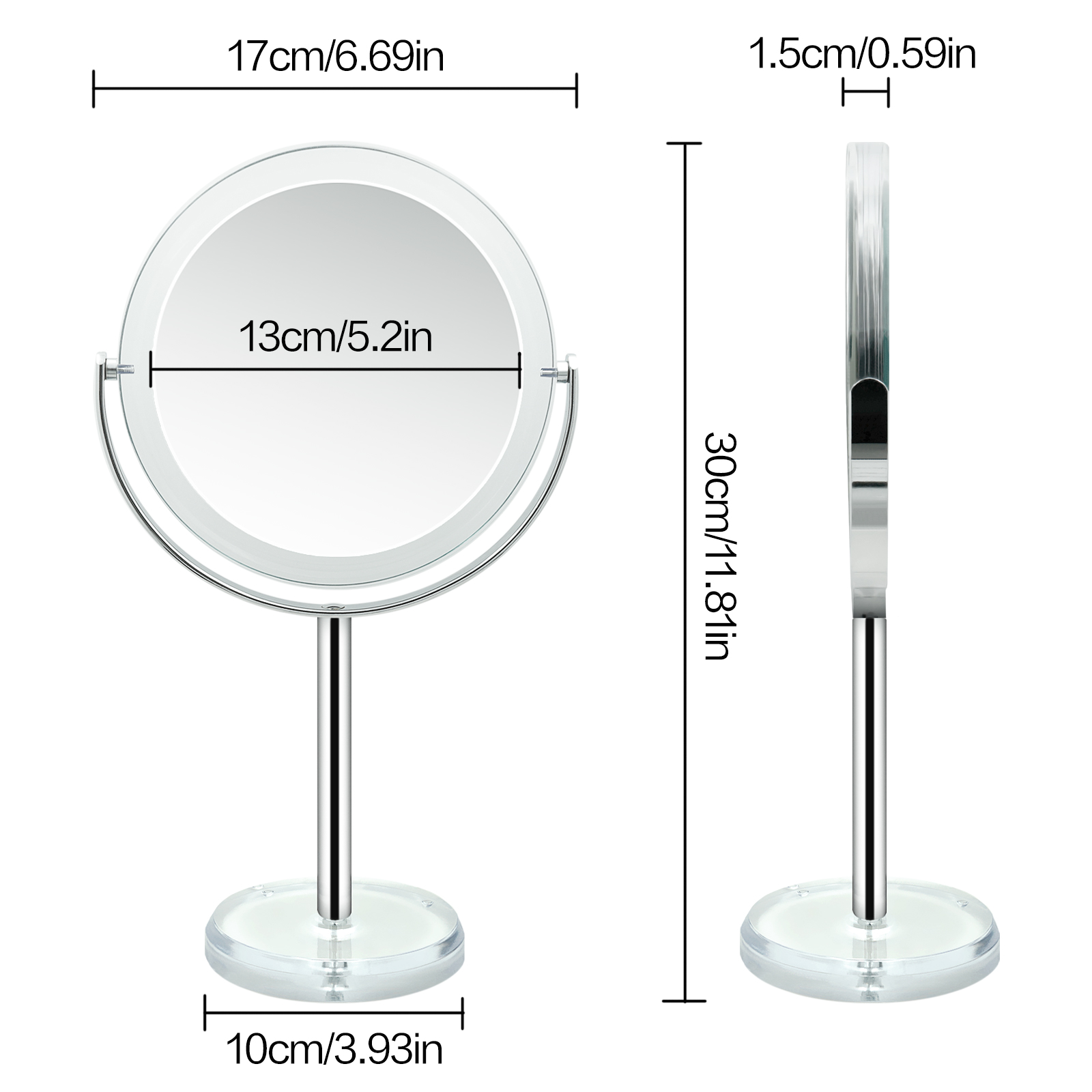 Snowflakes 1X/15X Magnifying Makeup Mirror with Stand photo 4