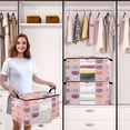 thumbnail image 6 of Foldable Clothes Storage Bags Clothes Organizer Bin with Clear Windows for Clothes Bedding Cute Cat Face Pattern, 6 of 6