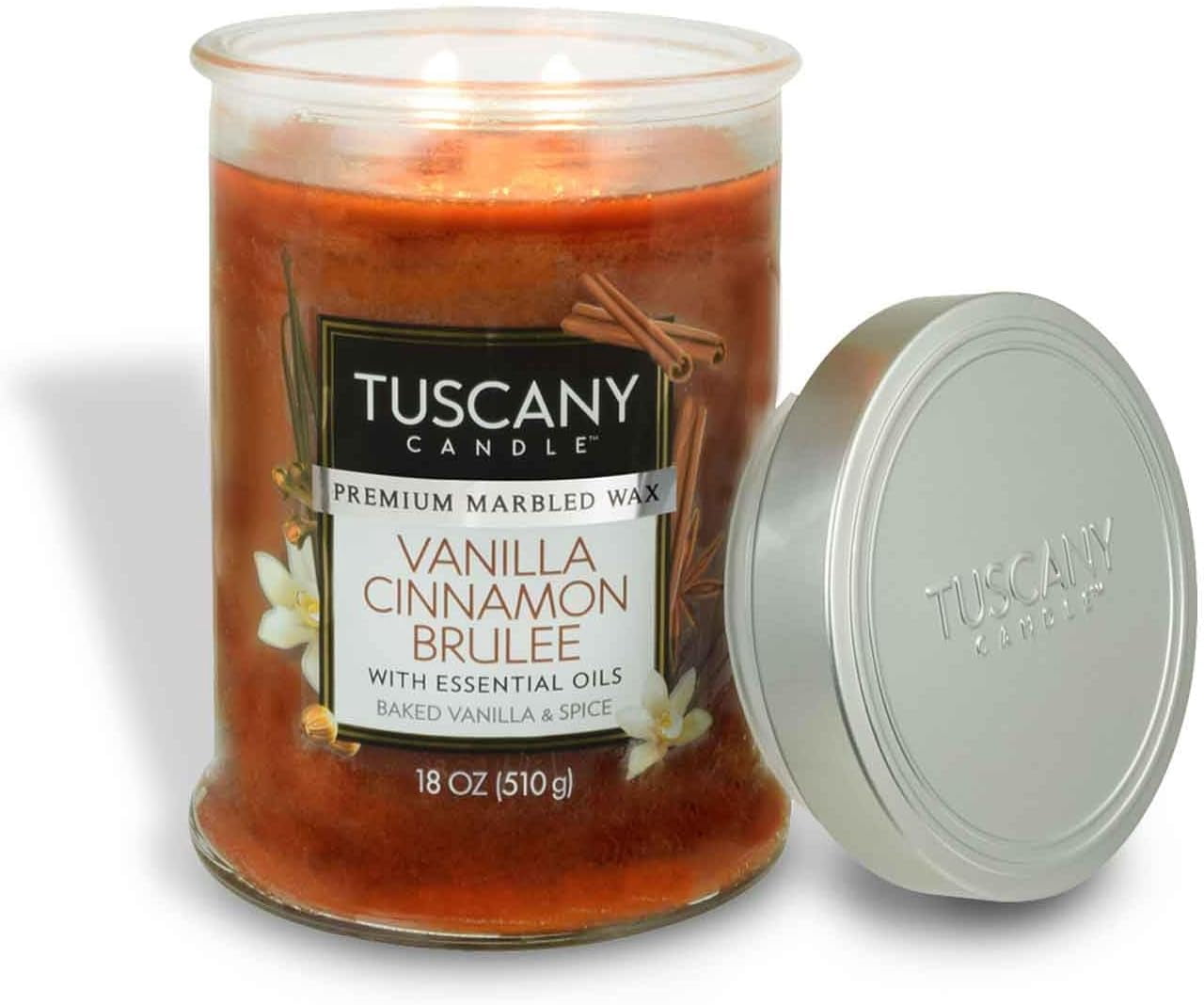 Tuscany Candle Vanilla Cinnamon Brulee Long-Lasting Scented Jar Candle, 18 oz
