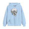 thumbnail image 4 of CPNG Girls and Boys Halloween Hoodies Long Sleeve Hooded Sweatshirt with Skull Print Loose Fit Casual Daily Pullovers Tops, 4 of 5