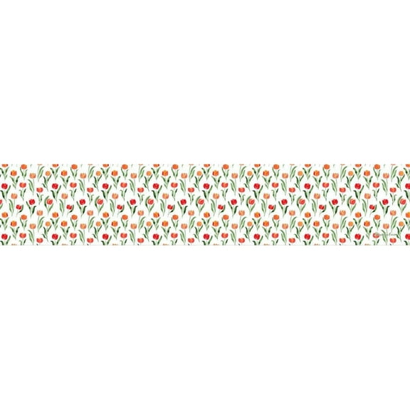 Manual Weavers Floral Rectangular Table Runner - 13" x 72" - Orange and Pink
