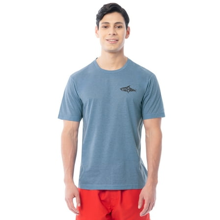 Fish N Vibe Men's Short Sleeve Fishing Performance Outdoor Graphic T-Shirt, Blue Shadow, S