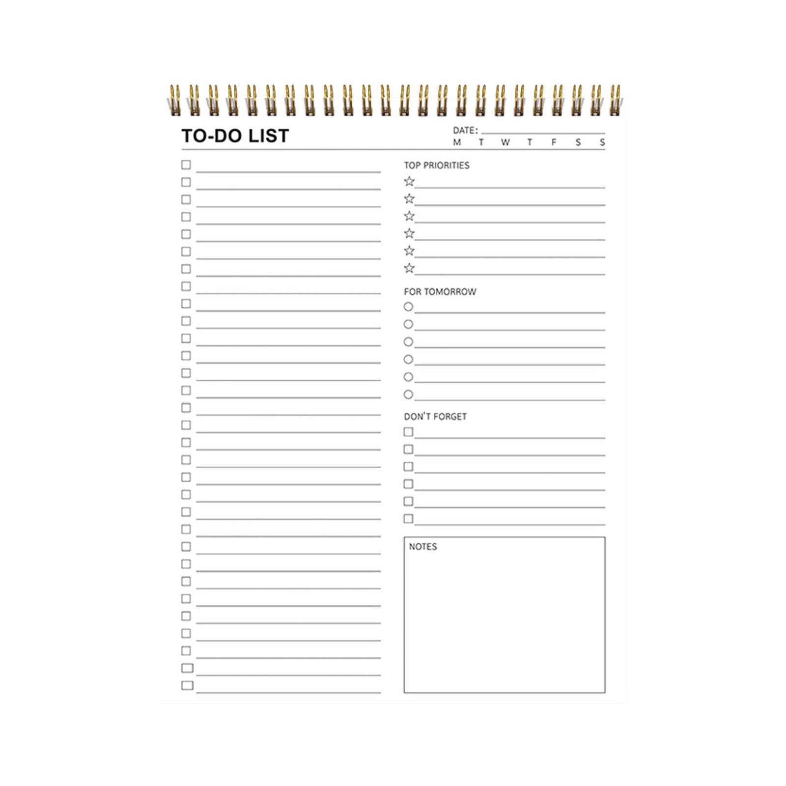 Notebooks, Cxui Undated Daily Planner Notepad with Task Checklist for Work Organization, Professional Productivity Journal, Tear-Off Paper, Protective Cover, Composition Notebook Wide Ruled
