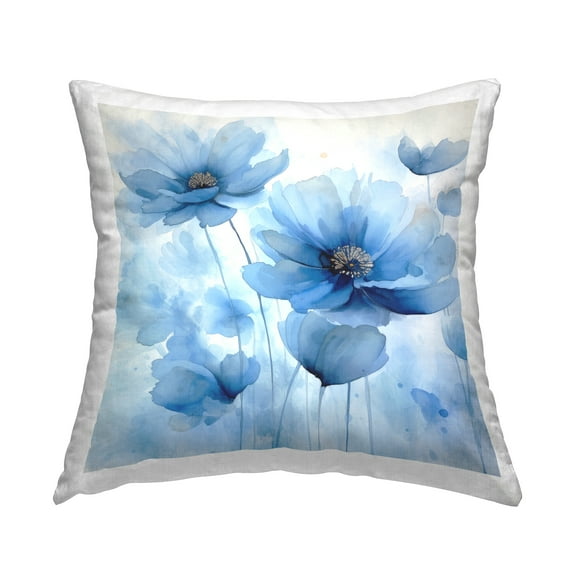 Stupell Industries Mystical Blue Poppies Decorative Printed Throw Pillow Design by Irena Orlov.