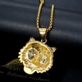 thumbnail image 5 of NEGS 18K Gold Plated Lynx Canadensis Cat Pendant 24'' Chain Hip Hop Punk Rock Stainless Steel Necklace for Men Women, 5 of 8