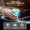 thumbnail image 5 of 18oz Travel Coffee Mug, 316 Stainless Steel Vacuum Insulated Tumbler with 2-in-1 Straw Lid & Strap, Ice Crystal Print, 5 of 6