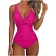 thumbnail image 2 of Traje de baño de una pieza para mujer, cómodo, liso, con almohadilla en el pecho, sin aros, Bikini con escote en V profundo OAVQHLG3B Store  lin121212, 2 of 4