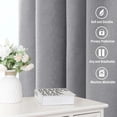 thumbnail image 5 of Turquoize Natural Linen 84"L x 52"W inches Long Light Filtering Semi Sheer Curtains Back Tab Loop Pocket 2 Panel Draps, Dove, 5 of 6