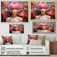 thumbnail image 4 of Designart "Portrait Of Whimsical Pink Wigs I" Woman Pop Art Wall Art Prints, 4 of 7