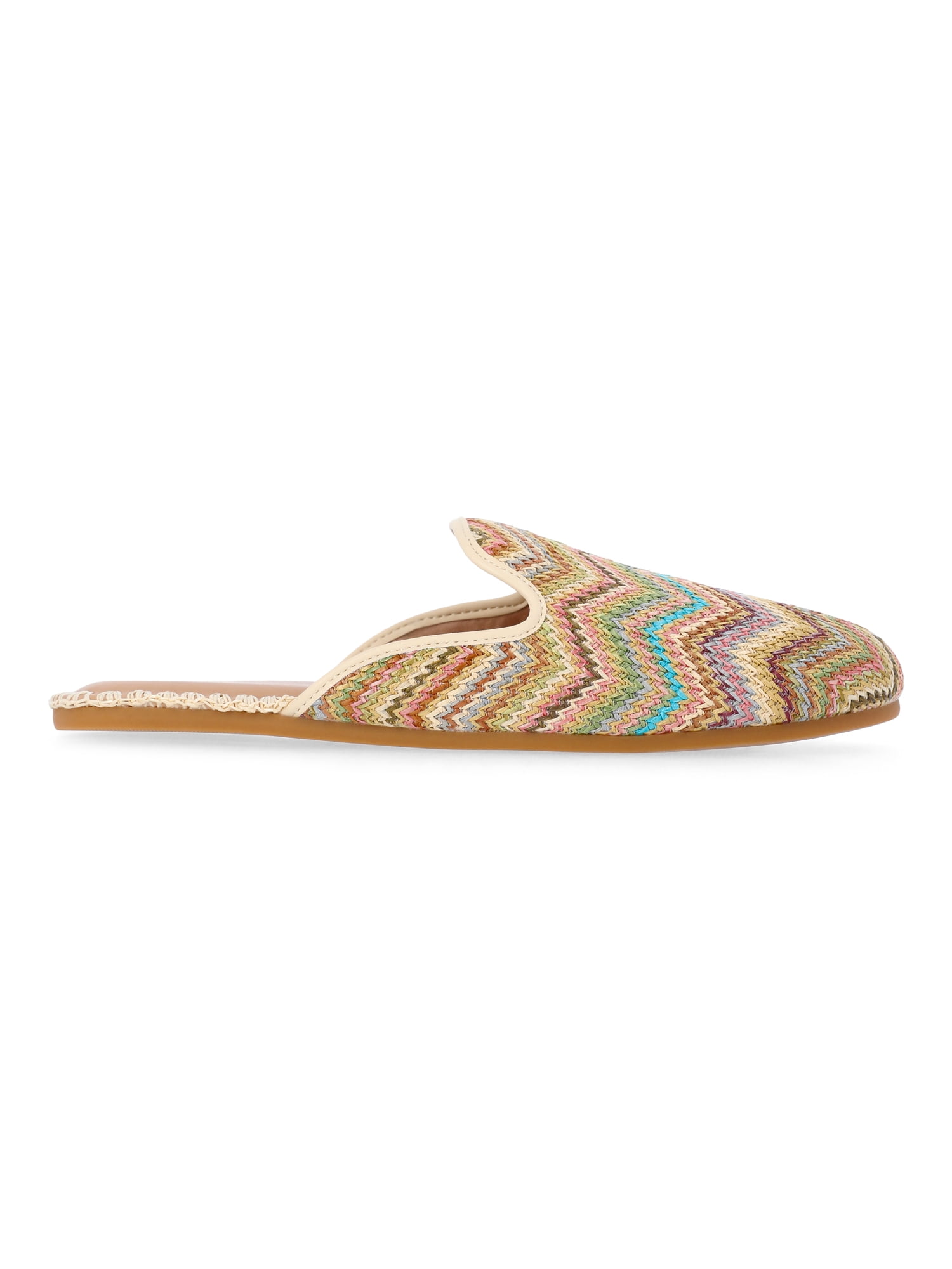 Time and Tru Women's Whipstitch Raffia Mules